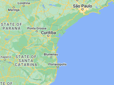 Map showing location of Guaratuba (-25.88278, -48.57472)