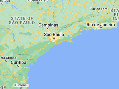 Map showing location of Guarujá (-23.99306, -46.25639)