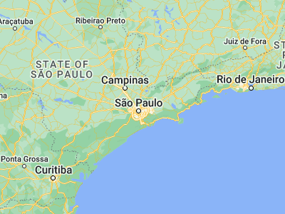 Map showing location of Guarulhos (-23.46278, -46.53333)
