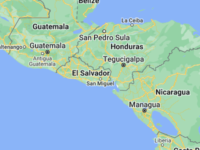 Map showing location of Guatajiagua (13.66667, -88.2)