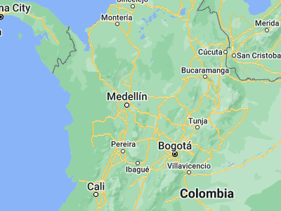 Map showing location of Guatapé (6.23274, -75.15864)