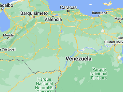 Map showing location of Guayabal (8.00077, -67.39732)