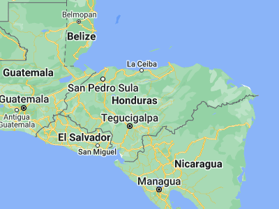 Map showing location of Guayape (14.71667, -86.83333)
