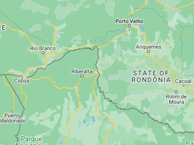 Map showing location of Guayaramerín (-10.83676, -65.36136)