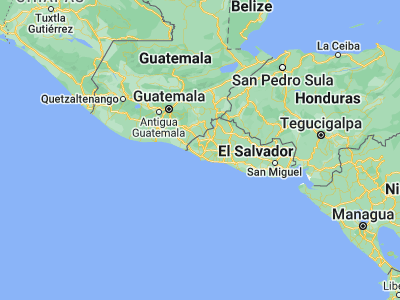 Map showing location of Guaymango (13.75028, -89.84222)