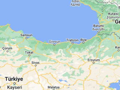 Map showing location of Güçe (40.89667, 38.80713)