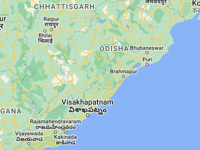Map showing location of Gudāri (19.35, 83.78333)