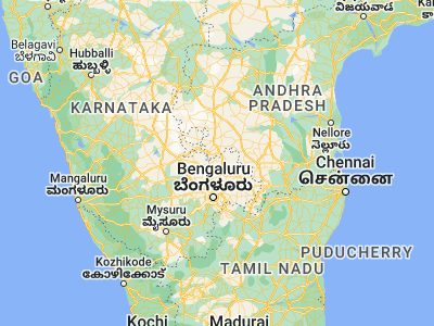 Map showing location of Gudibanda (13.66944, 77.69833)