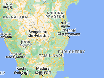 Map showing location of Gudiyatham (12.94601, 78.87377)