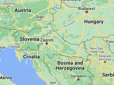 Map showing location of Gudovac (45.88028, 16.78083)