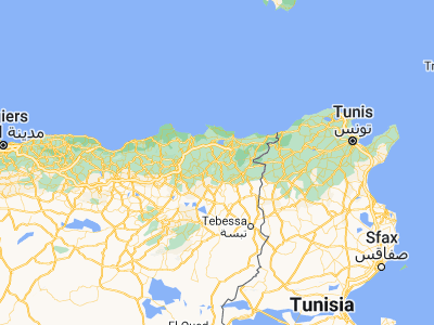 Map showing location of Guelma (36.46214, 7.42608)