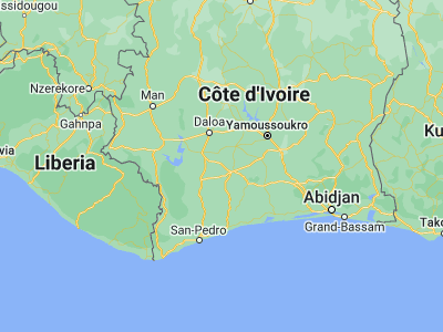Map showing location of Guibéroua (6.23869, -6.17146)