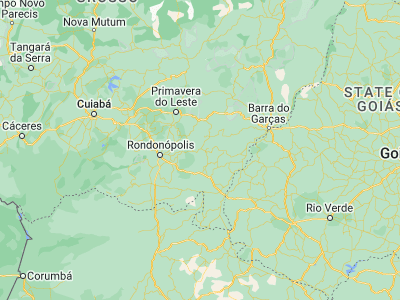 Map showing location of Guiratinga (-16.34944, -53.75833)