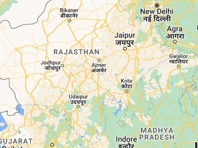 Map showing location of Gulābpura (25.90448, 74.66025)