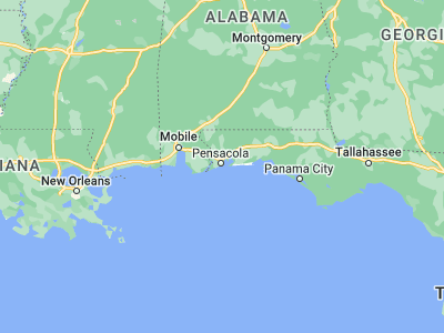 Map showing location of Gulf Breeze (30.35714, -87.16386)