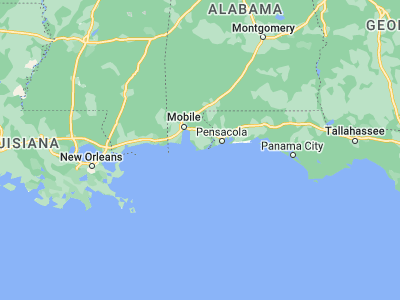 Map showing location of Gulf Shores (30.24604, -87.70082)