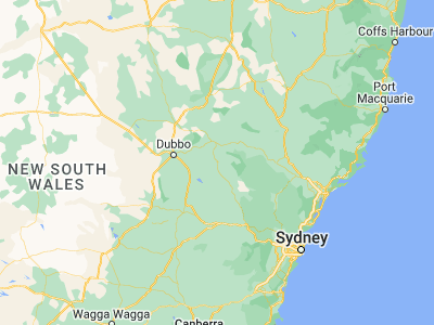 Map showing location of Gulgong (-32.36253, 149.53201)