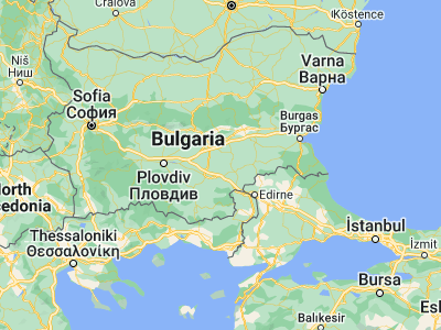 Map showing location of Gŭlŭbovo (42.13333, 25.85)