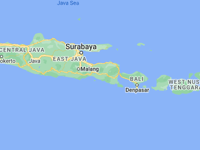 Map showing location of Gumawang (-8.2398, 113.5693)