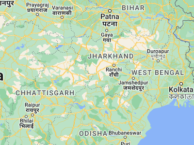 Map showing location of Gumla (23.05, 84.55)