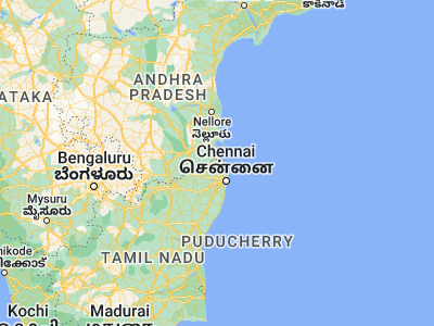 Map showing location of Gummidipundi (13.40765, 80.10879)