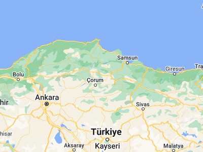 Map showing location of Gümüşhacıköy (40.87306, 35.21472)