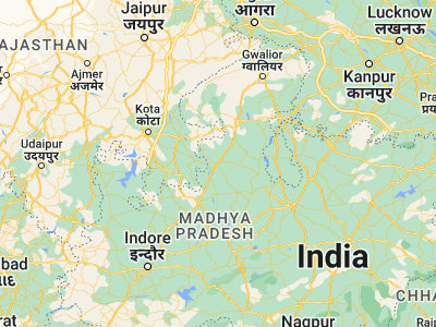 Map showing location of Guna (24.64761, 77.31191)