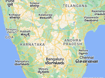 Map showing location of Guntakal (15.16667, 77.38333)