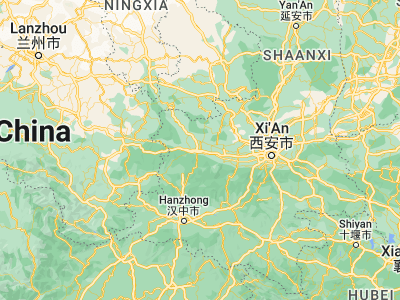 Map showing location of Guozhen (34.36591, 107.35904)