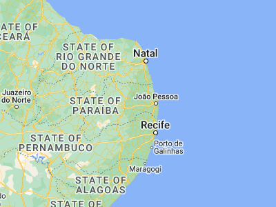 Map showing location of Gurinhém (-7.12389, -35.42444)