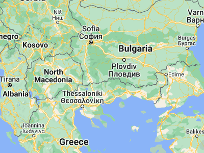 Map showing location of Gŭrmen (41.6, 23.81667)