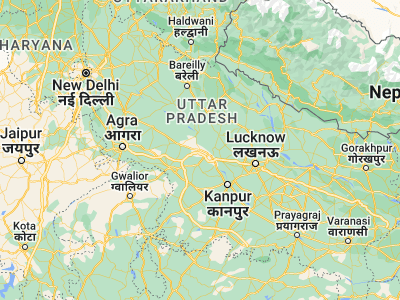 Map showing location of Gursahāiganj (27.11667, 79.71667)