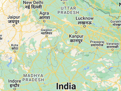 Map showing location of Gursarāi (25.61676, 79.18053)