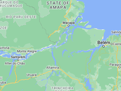 Map showing location of Gurupá (-1.405, -51.64)