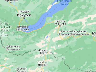 Map showing location of Gusinoozërsk (51.28333, 106.5)
