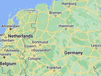 Map showing location of Gütersloh (51.90693, 8.37854)