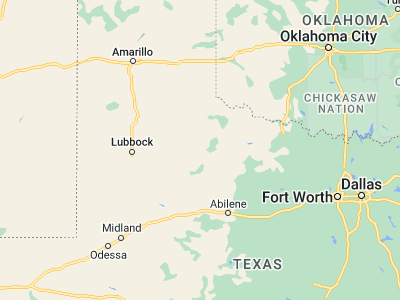 Map showing location of Guthrie (33.62064, -100.32289)