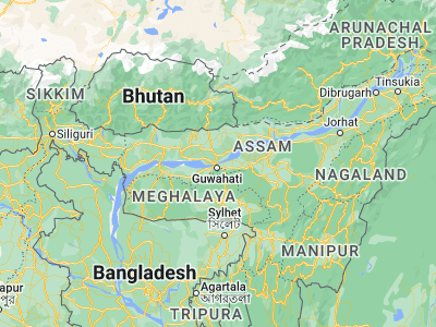 Map showing location of Guwāhāti (26.18617, 91.75095)