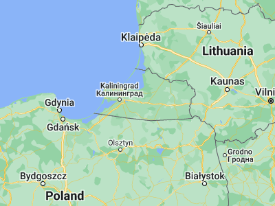 Map showing location of Gvardeysk (54.64772, 21.06513)