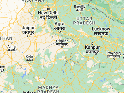 Map showing location of Gwalior (26.22982, 78.17337)