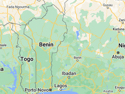 Map showing location of Gwasero (9.48333, 3.5)