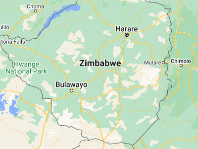 Map showing location of Gweru (-19.45, 29.81667)