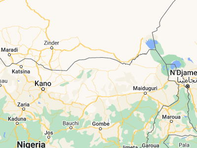 Map showing location of Gwio Kura (12.6753, 11.0682)