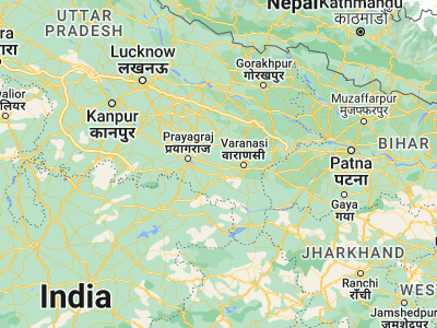 Map showing location of Gyānpur (25.33238, 82.4669)