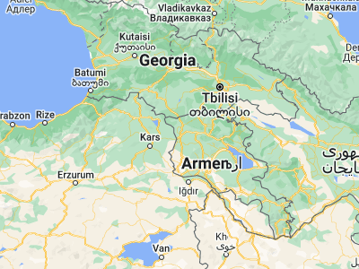 Map showing location of Gyumri (40.7942, 43.84528)