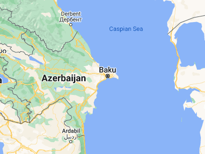 Map showing location of Gyuzdek (40.37444, 49.68194)