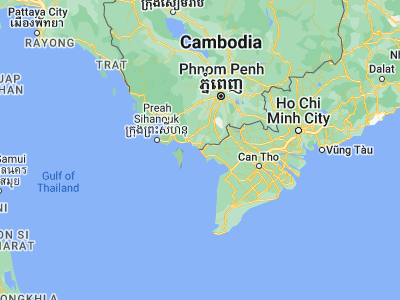 Map showing location of Hà Tiên (10.38333, 104.48333)