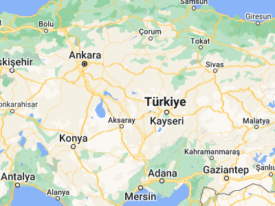 Map showing location of Hacıbektaş (38.94077, 34.5577)