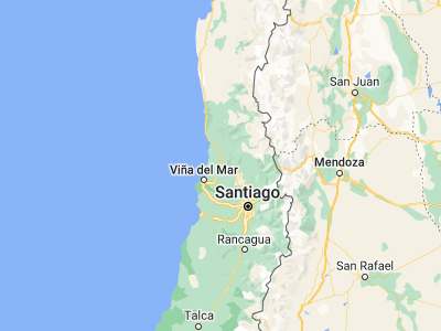 Map showing location of Hacienda La Calera (-32.78333, -71.21667)