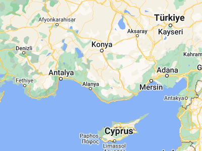 Map showing location of Hadım (36.98776, 32.45674)